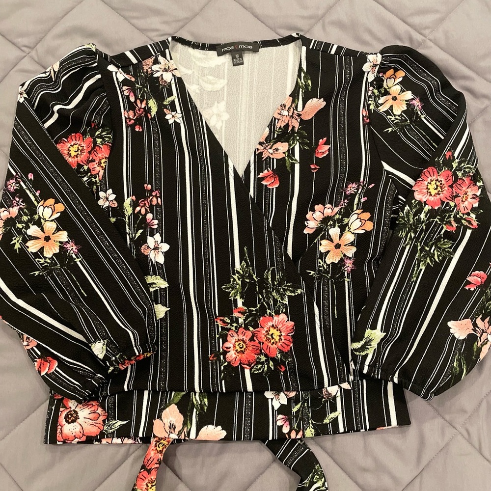 Floral faux wrap top
